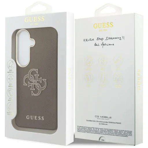 Samsung Galaxy S26 Guess Grained Big 4G Metal Logo hnedé puzdro - 8