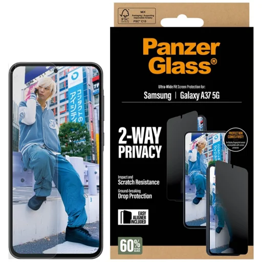 Samsung Galaxy A37 5G PanzerGlass Ultra-Wide Fit ochranné sklo s ochranou súkromia - 2
