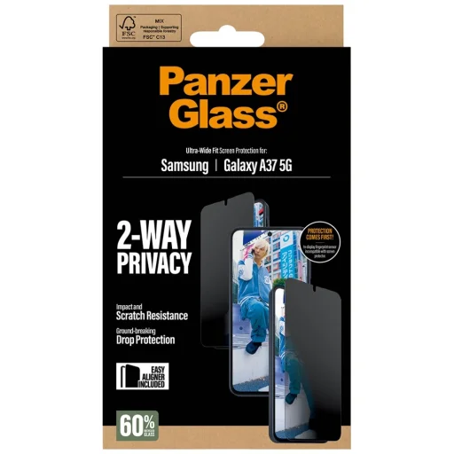 Samsung Galaxy A37 5G PanzerGlass Ultra-Wide Fit ochranné sklo s ochranou súkromia - 3