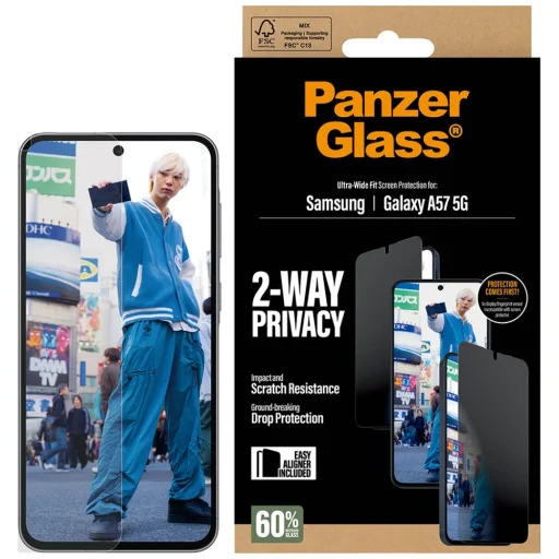 Samsung Galaxy A57 5G PanzerGlass Ultra-Wide Fit privátne ochranné sklo - 2