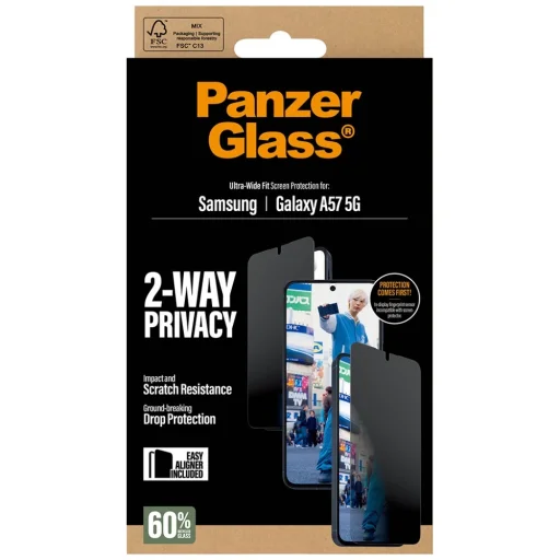 Samsung Galaxy A57 5G PanzerGlass Ultra-Wide Fit privátne ochranné sklo - 3