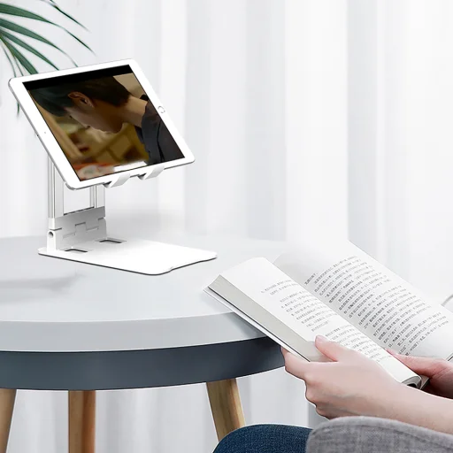 Wozinsky WPT-K28 Stolný stojan na telefón a tablet - Skladací - Biely - 4