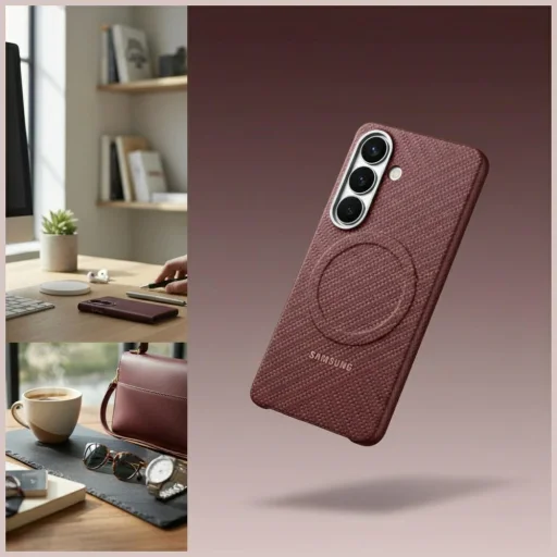 Samsung Galaxy S26 Carbon magnetické červené puzdro - 3