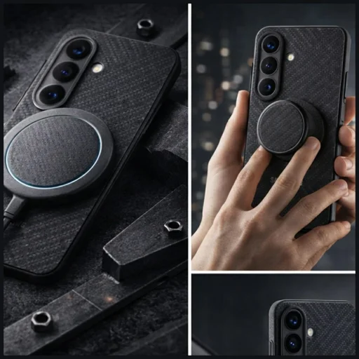 Samsung Galaxy S26 Plus Carbon Magnet čierne puzdro - 4