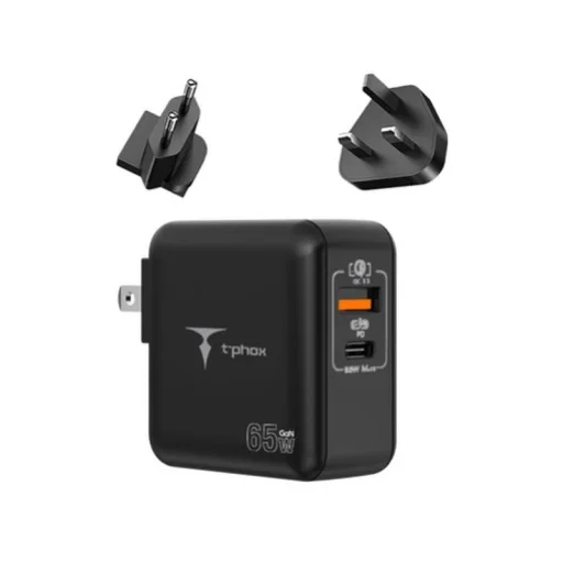 T-Phox Mega T-PP09 GaN PD 65W USB/USB-C sieťový nabíjací adaptér čierny - 2
