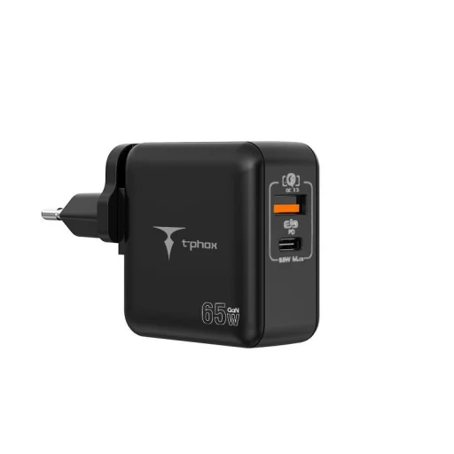 T-Phox Mega T-PP09 GaN PD 65W USB/USB-C sieťový nabíjací adaptér čierny - 1