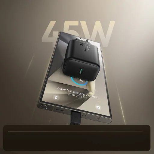 Joyroom JR-TCG13 45W GaN sieťová nabíjačka Samsung Ultra - čierna - 8