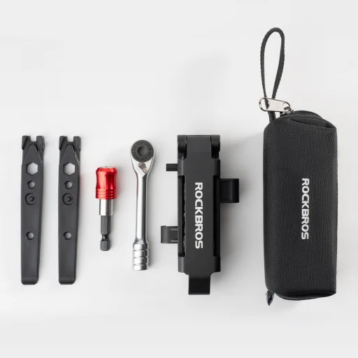 Rockbros Cyklistická sada náradia s račňou a montážnymi páčkami - čierna - 12