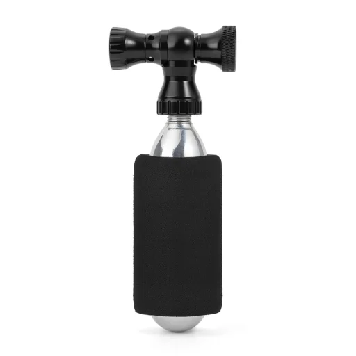 Rockbros CO₂ pumpa, hlava ventilu z hliníkovej zliatiny, bez bombičky, Presta/Schrader kompatibilná - čierna - 2