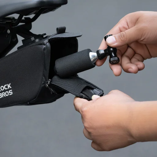 Rockbros CO₂ pumpa, hlava ventilu z hliníkovej zliatiny, bez bombičky, Presta/Schrader kompatibilná - čierna - 6