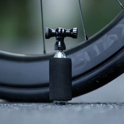 Rockbros CO₂ pumpa, hlava ventilu z hliníkovej zliatiny, bez bombičky, Presta/Schrader kompatibilná - čierna - 8