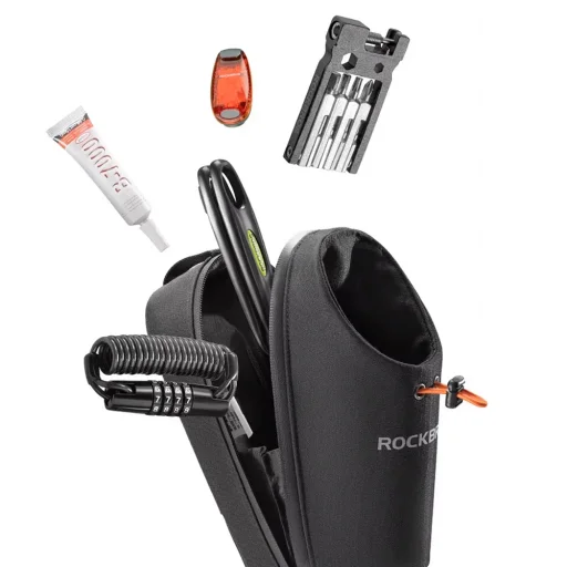 Rockbros P002 Taška na riadidlá kompatibilná s kolobežkami a skladacími mestskými bicyklami 1,5 l - čierna - 5