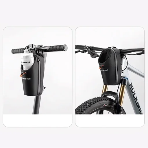 Rockbros P002 Taška na riadidlá kompatibilná s kolobežkami a skladacími mestskými bicyklami 1,5 l - čierna - 8