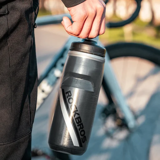 Rockbros Termo cyklistická fľaša 620 ml bez BPA - prechodová čierna - 2