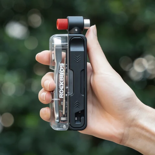 Rockbros multifunkčná sada náradia na bicykel s CO2 pumpou a račňovým kľúčom - čierna - 10