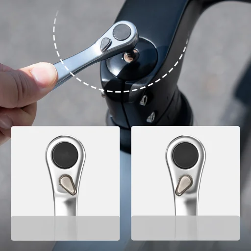 Rockbros multifunkčná sada náradia na bicykel s CO2 pumpou a račňovým kľúčom - čierna - 12