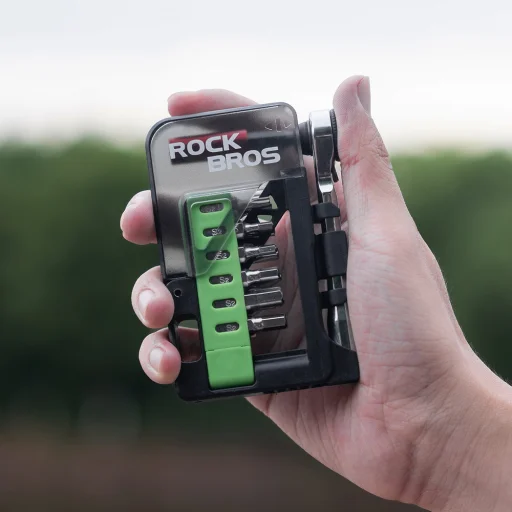 Rockbros kerékpáros szerszámkészlet mini racsni és bitek - Áttetsző zöld - 10