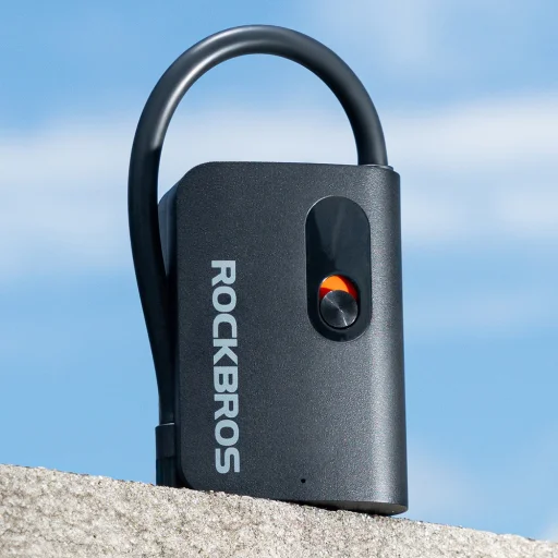 Rockbros L1 Mini Vezeték nélküli Pumpa 70 psi Kompresszor 200 mm Schrader Tömlőhossz - Fekete - 8