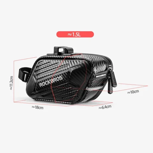 Rockbros B59 podsedlová taška na bicykel 1.5L - čierna - 6