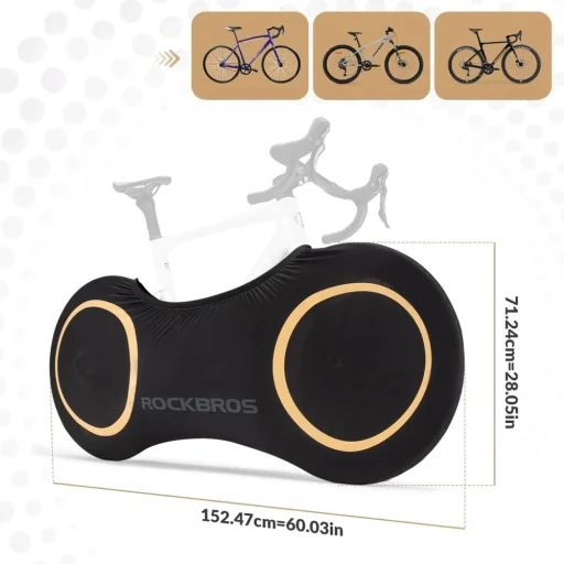Rockbros D95 elastický obal na bicykel pre 26-29 palcové gravel, horské, mestské a cestné 700C bicykle (71×152 cm) - čierny - 2