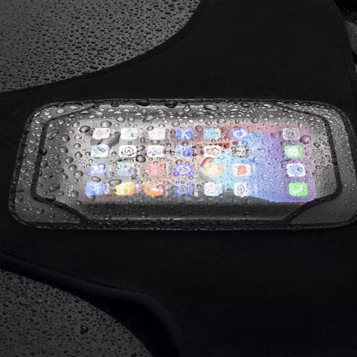 Rockbros D78 izzadságvédő zsebbel és telefontartó ablakkal - Fekete - 3