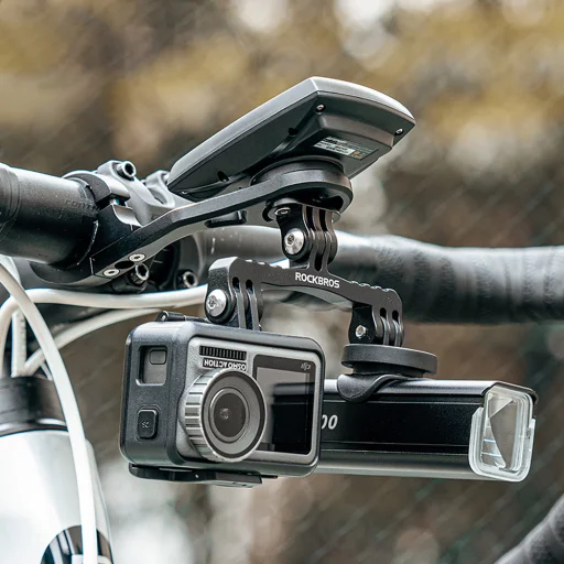 Rockbros FK-301 2 az 1-ben kormányrögzítő kerékpáros computerekhez/navigációkhoz és kamerához/világításhoz - Fekete - 10
