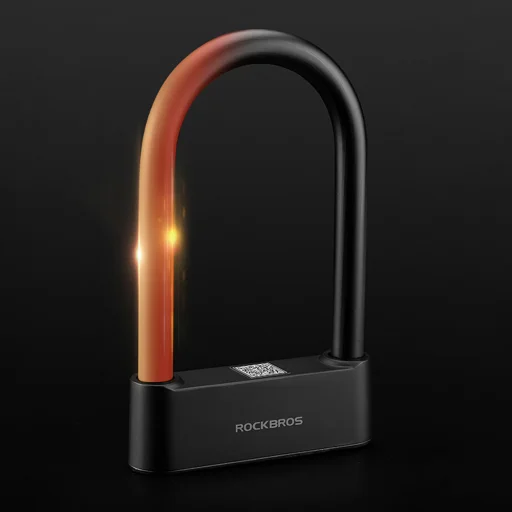 Rockbros 32210818001 SMART kerékpár zár ujjlenyomat-olvasóval és Bluetooth kapcsolattal - Fekete - 4