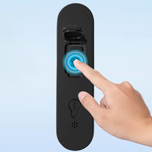 Rockbros 32210818001 SMART zámok na bicykel s čítačkou odtlačkov prstov a Bluetooth pripojením - čierny - 3