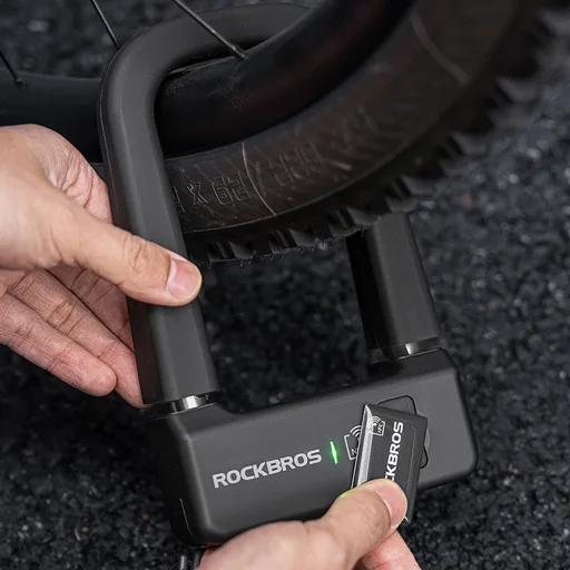 Rockbros RBNS1 SMART zámok na bicykel s NFC čítačkou - čierny - 6