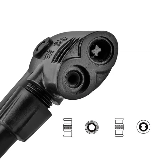 Rockbros GP6532B podlahová pumpa s manometrom - čierna a oranžová - 3