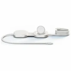 Zens Pro 3 2 v 1 bezdrôtová nabíjačka s nabíjaním pre Apple Watch Qi2 15W USB-C/USB-C biela