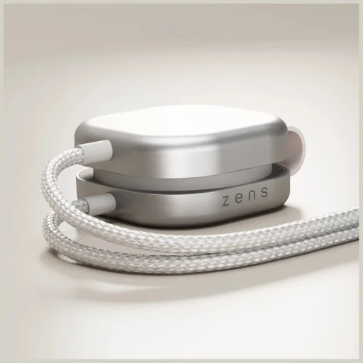 Zens Pro 3 2 v 1 bezdrôtová nabíjačka s nabíjaním pre Apple Watch Qi2 15W USB-C/USB-C biela - 4