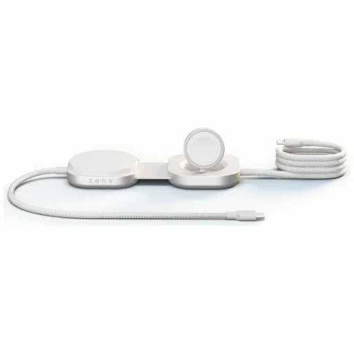 Zens Pro 3 2 v 1 bezdrôtová nabíjačka s nabíjaním pre Apple Watch Qi2 15W USB-C/USB-C biela - 1