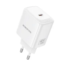 Borofone BN33 Fuente sieťový USB-C nabíjací adaptér typu GaN - QC3.0 PD 40W biely