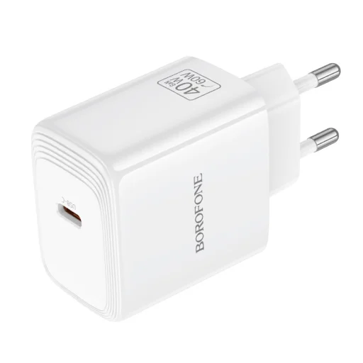 Borofone BN33 Fuente sieťový USB-C nabíjací adaptér typu GaN - QC3.0 PD 40W biely - 2