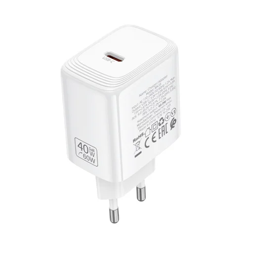 Borofone BN33 Fuente sieťový USB-C nabíjací adaptér typu GaN - QC3.0 PD 40W biely - 5