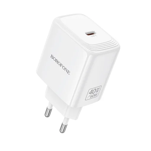 Borofone BN33 Fuente sieťový USB-C nabíjací adaptér typu GaN - QC3.0 PD 40W biely - 1