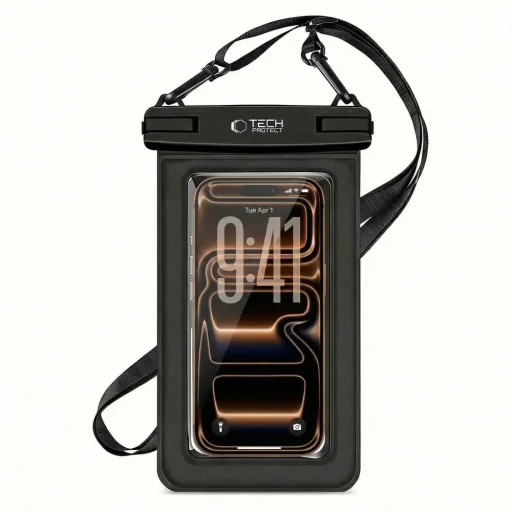 Univerzálne 6,9-palcové čierne vodotesné plávajúce puzdro Tech-Protect UWC7 - 1