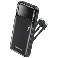 Awei PA-91 10000mAh 22,5W PD 2xUSB-C + kábel čierny powerbank