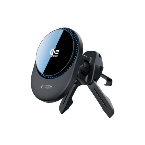 Tech-Protect V21 magnetický MagSafe držiak do auta na palubnú dosku a do mriežky ventilácie s bezdrôtovou nabíjačkou 25W Qi2.2 čierny - 5