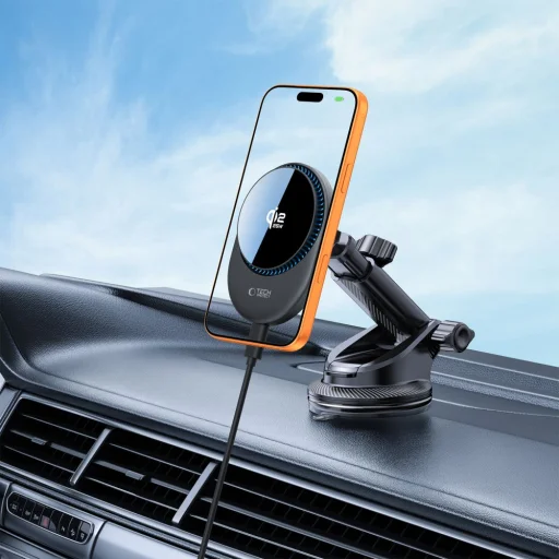 Tech-Protect V21 magnetický MagSafe držiak do auta na palubnú dosku a do mriežky ventilácie s bezdrôtovou nabíjačkou 25W Qi2.2 čierny - 9