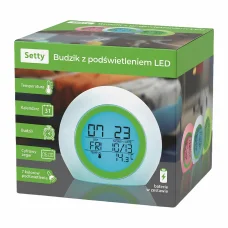 Zelený budík Setty s LED podsvietením