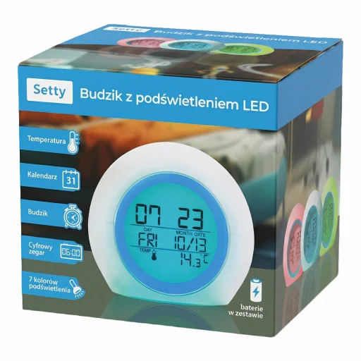 Setty svetlomodrý LED budík JZ-212 - 1