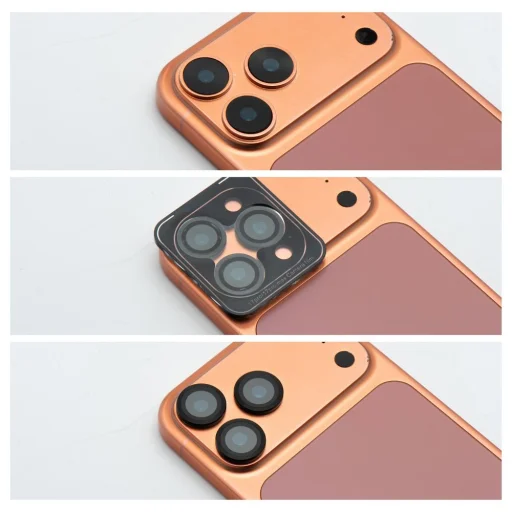 iPhone 17 Pro / 17 Pro Max Ochranné tvrdené sklo na kameru BLUE STAR Easy Install čierne - 3