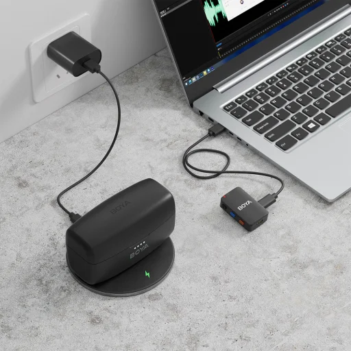 BOYA BOYAMIC 2-02 bezdrôtové mikrofóny 2.4 GHz - čierne - 12