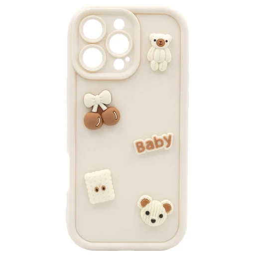 iPhone 11 Ultra Trendy 3D béžový obal s medveďom - 2