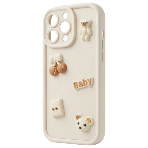 iPhone 11 Ultra Trendy 3D béžový obal s medveďom - 3