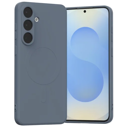 Polosilikónové MagSafe puzdro pre Samsung Galaxy S25 FE, sierra modrá - 1