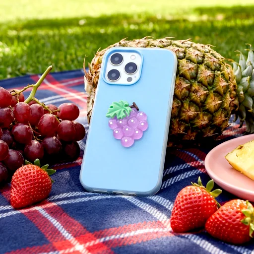 iPhone 11 modré puzdro 2 v 1 s ovocím - 7