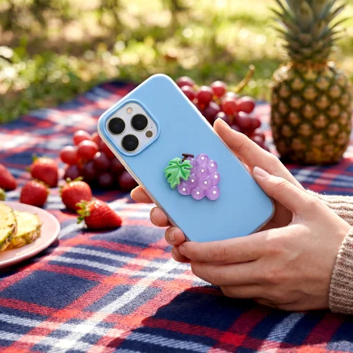 iPhone 11 modré puzdro 2 v 1 s ovocím - 8